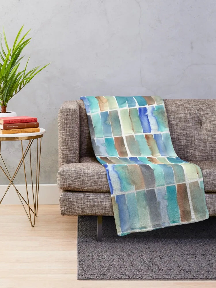 Eucalypt paling fence - turquoise Throw Blanket Moving Blanket Blankets For Bed Decorative Sofa Blanket