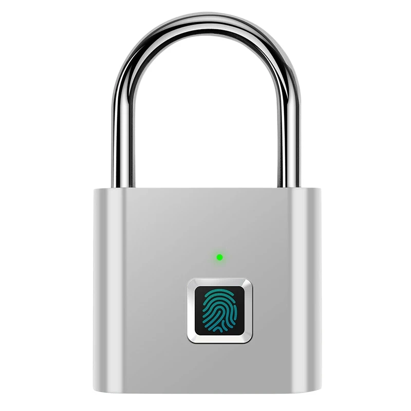 

Fingerprint Padlock,Portable Anti-Theft USB Charging Fingerprint Lock for Lockers, Suitcases, Backpacks Etc Can Support