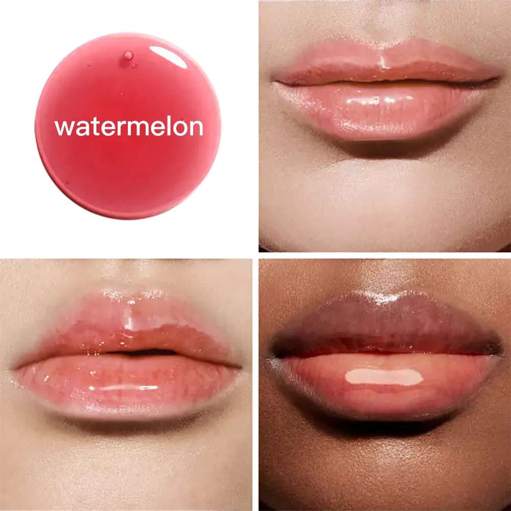 Fruit Ice Cube Lip Gloss, Óleo Transparente para os Lábios, Hidratante Reduzir Lip Lines, Nutre os Lábios Líquidos, Cosméticos