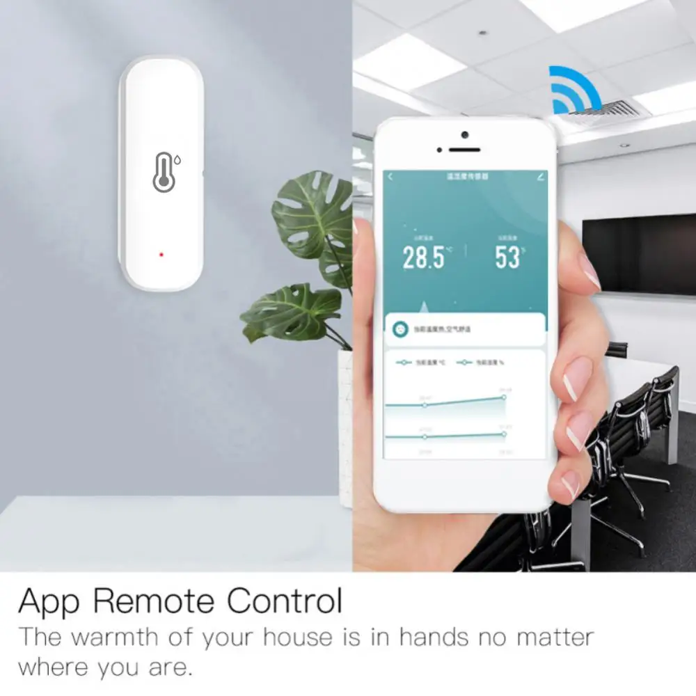 Sensor inteligente de temperatura y humedad ZigBee, controlador de higrómetro interior Tuya, monitoreo, funciona con voz inteligente, Alexa y