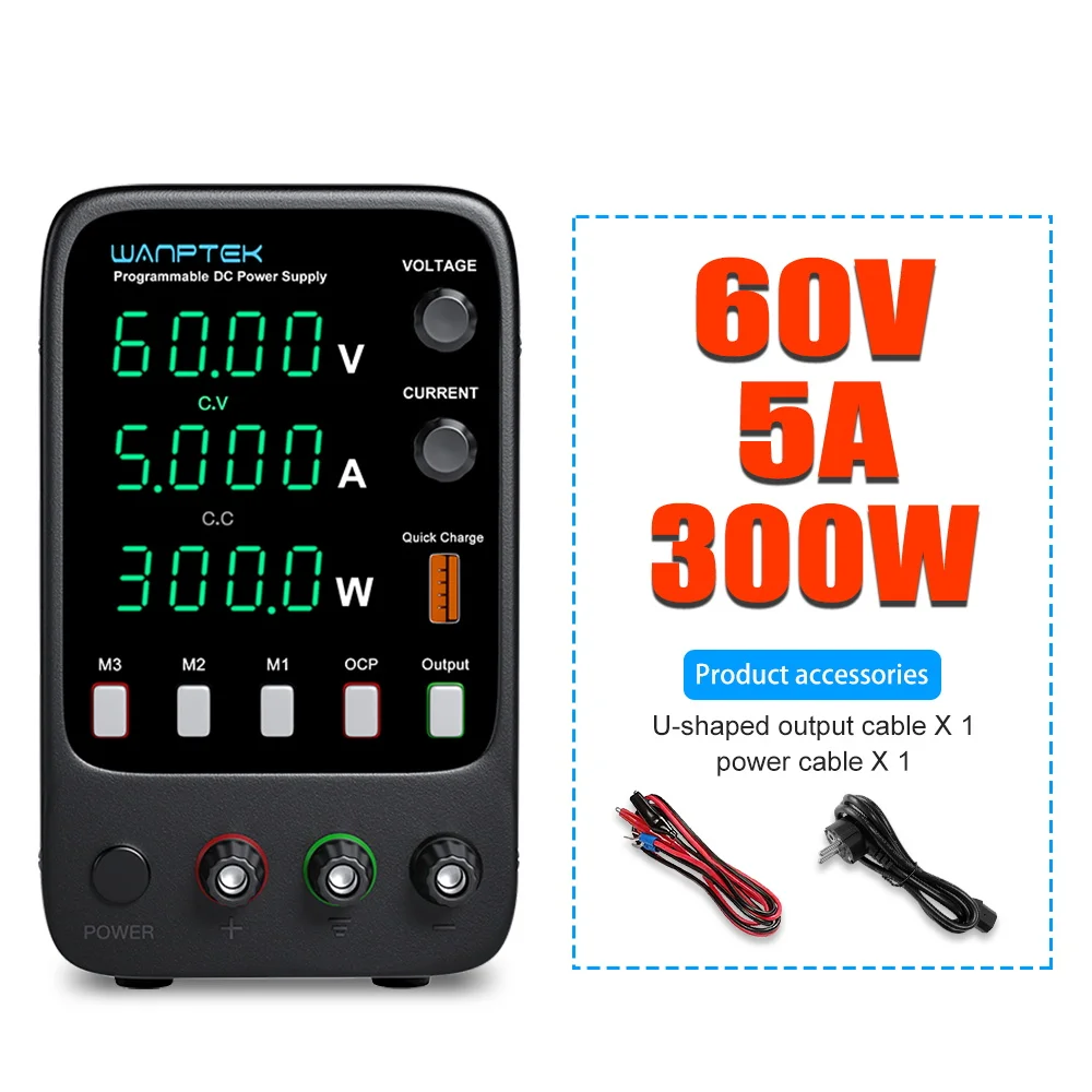 Wanptek 30V 5A 10A DC-voeding, instelbare laboratoriumvoeding, spanningsregelaar 60V 5A 120V 3A schakelende voeding