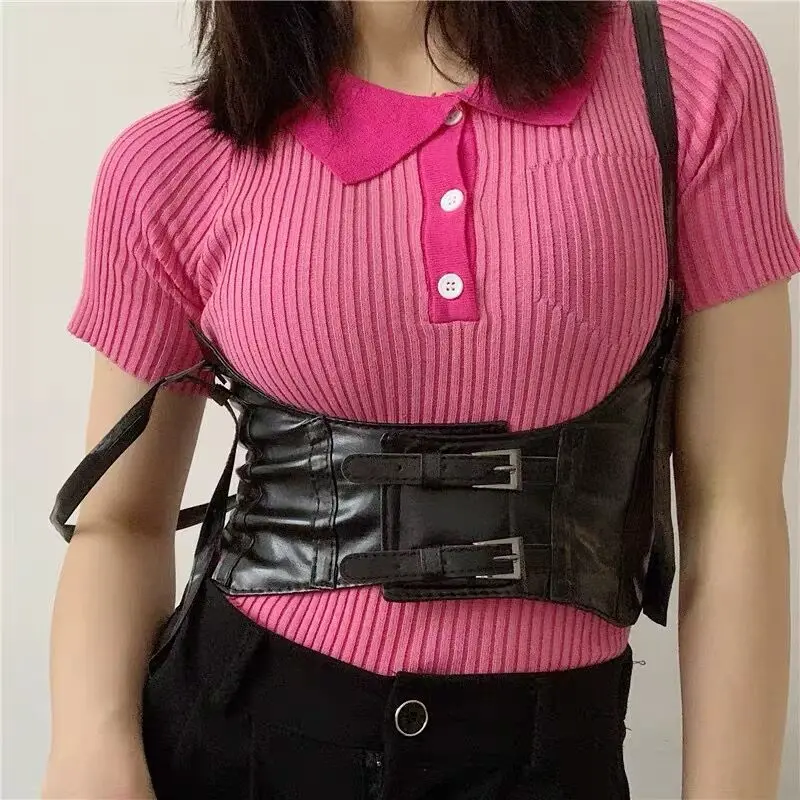 ภายนอกยุโรปและอเมริกาสีดํา Punk เสื้อกั๊กตกแต่งชุดเสื้อ Lolita JK สายรัดเอว Seal