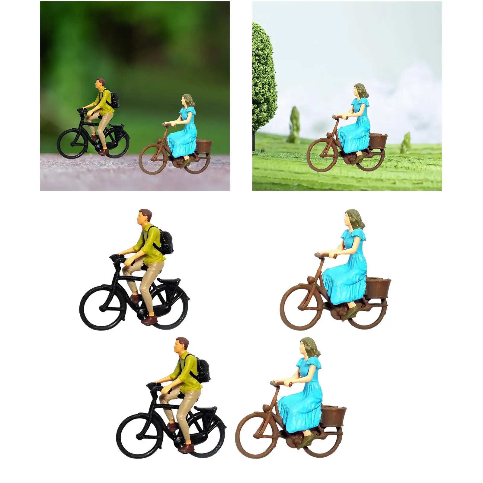 Figuras de ciclista em escala 1/87, estatuetas de pessoas de simulação para decoração de layout