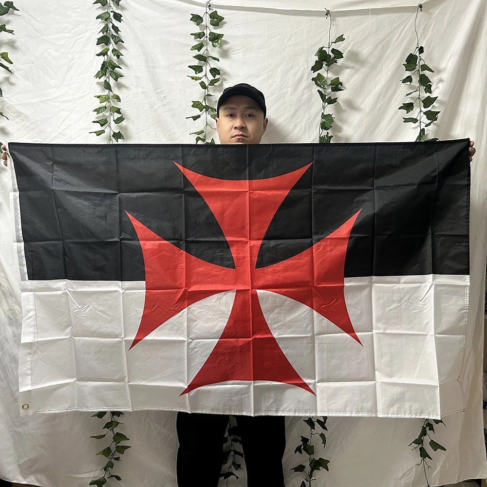 TIKI FLAG 3x5fts Roman Catholic Church Flag 90x150cm polyester Knights Templar Red Cross War Flag hanging banner