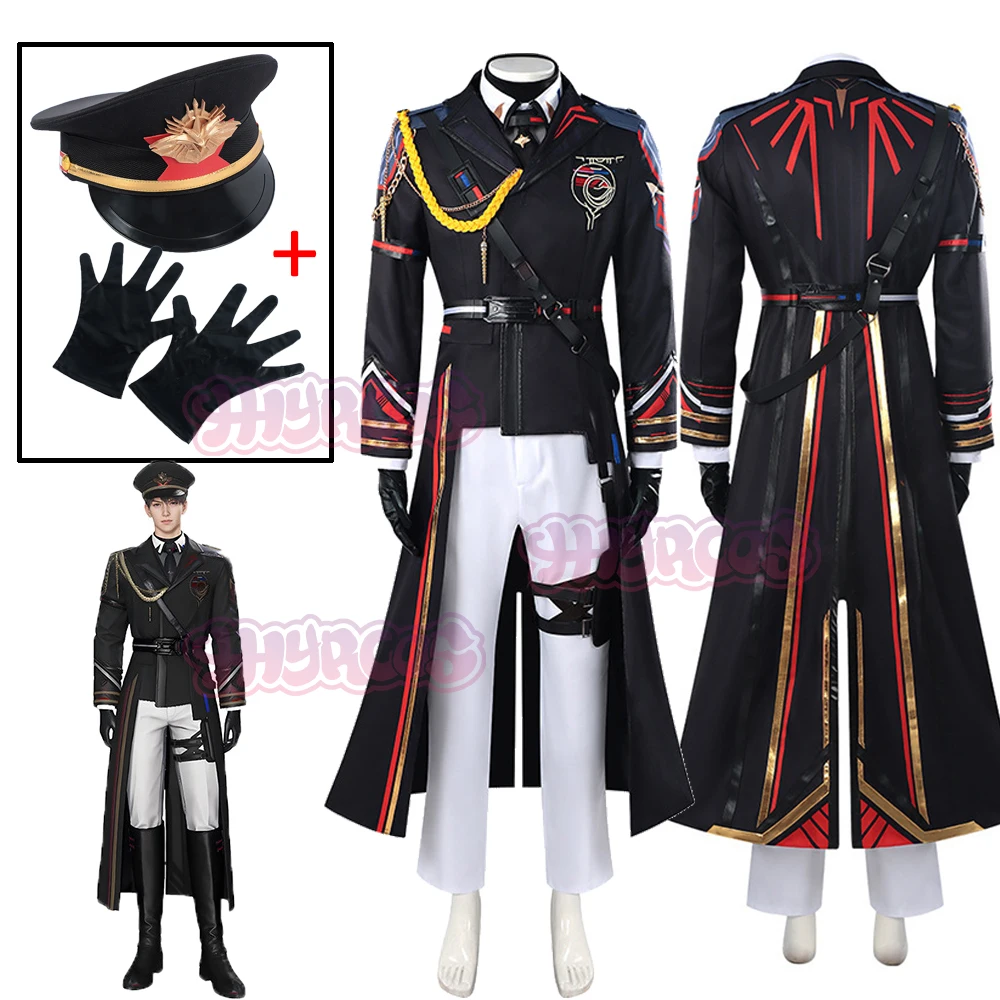 10PCS Game Love And Deepspace Caleb Cosplay Costume Cloudsreach Strategy Calebs Farspace Colonel Coat For Hallowmas Carnival Men