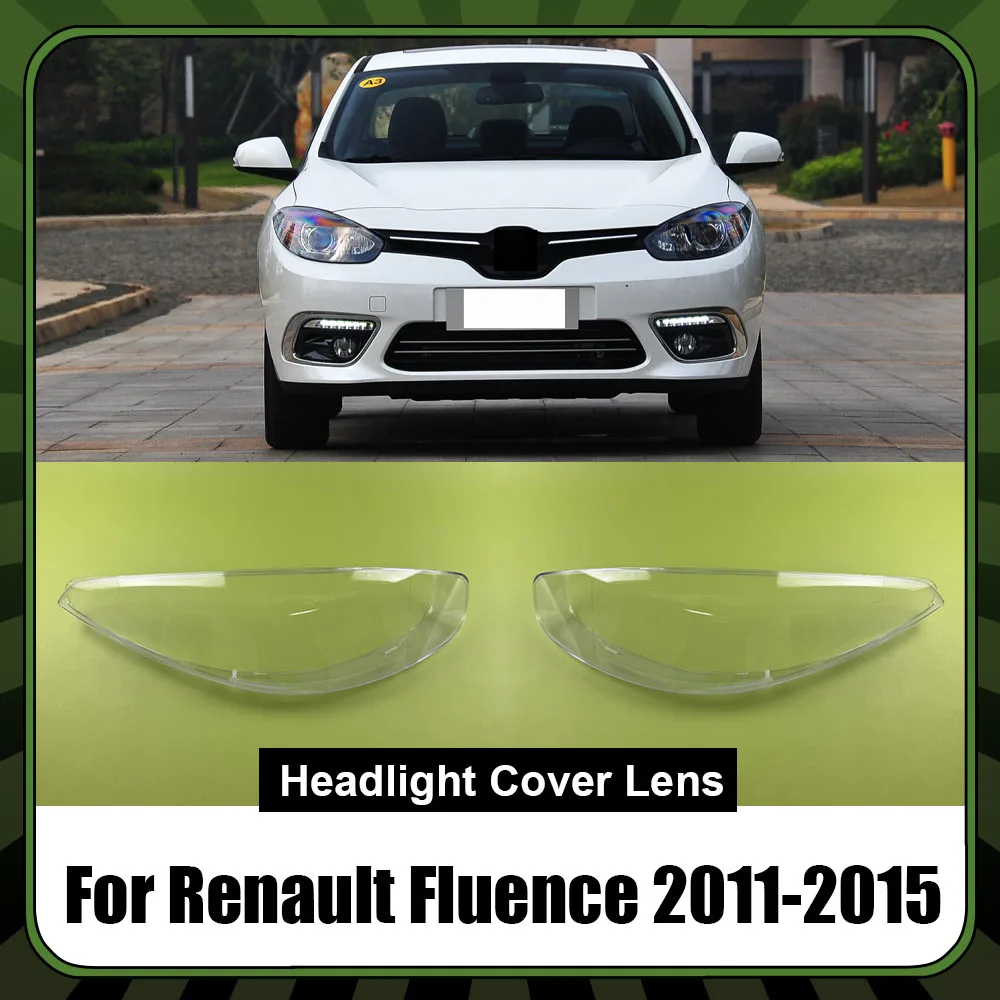 Headlamp Cover Transparent Lamp Shade Headlight Shell Lens Plexiglass Replace Original Lampshade For Renault Fluence 2011-2015