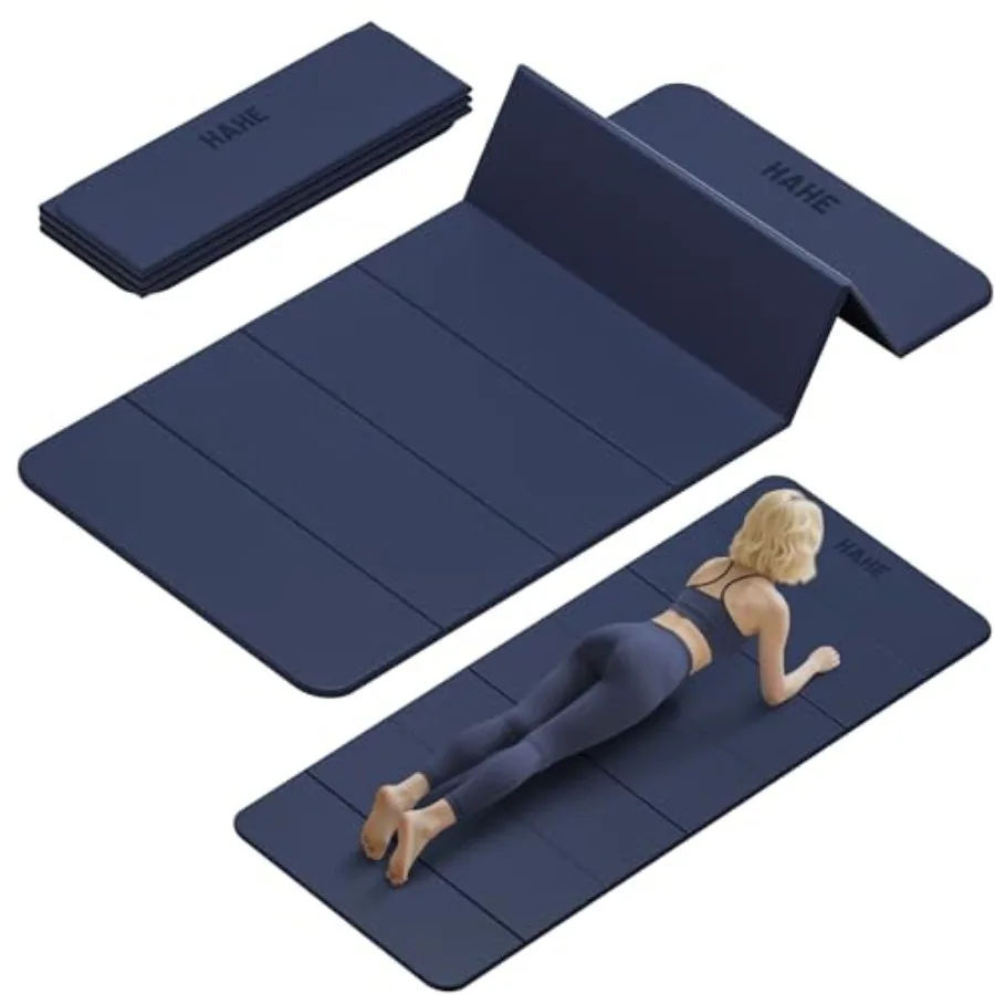 

Складной коврик для йоги 74x32x1/3 дюйма, нескользящий, широкий, для пилатеса, для домашних тренировок/путешествий, портативный, толстый коврик для йоги/пилатеса/кемпинга