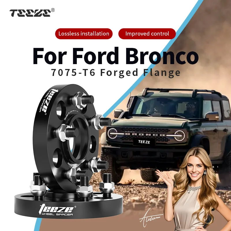 

Teeze 2/4pcs 6x139.7 93.1mm M12x1.5 Hub Centric Black Forged wheel spacer For Ford Bronco 2021-2024 Flange Plate30/35/38/50mmmm