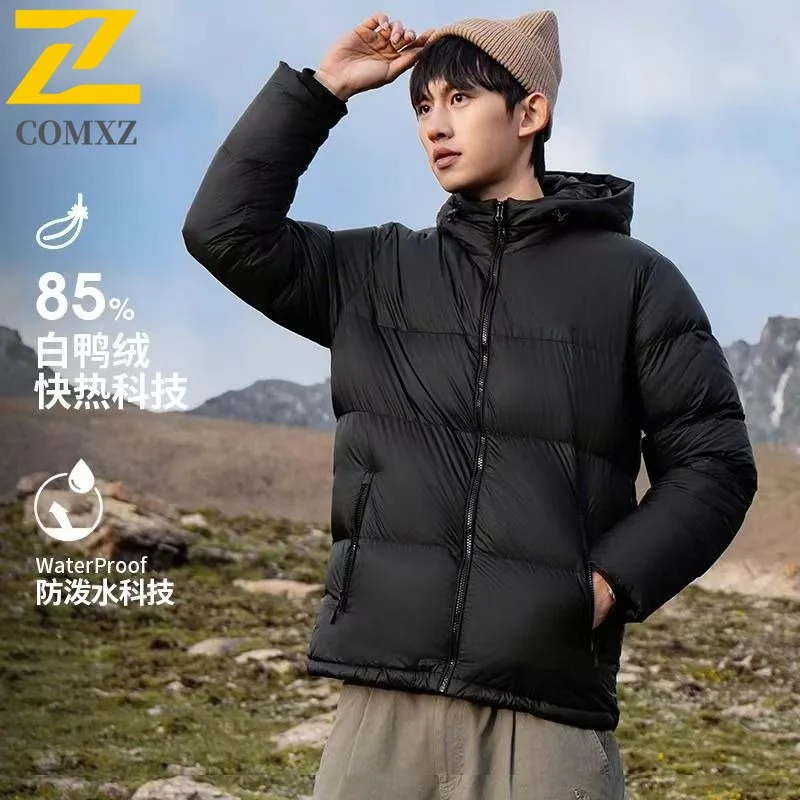 

COMXZ 2025л ​ Мужской пуховик на осень-зиму, повседневная однотонная рабочая одежда в американском стиле, водонепроницаемая верхняя одежда для кемпинга и рыбалки