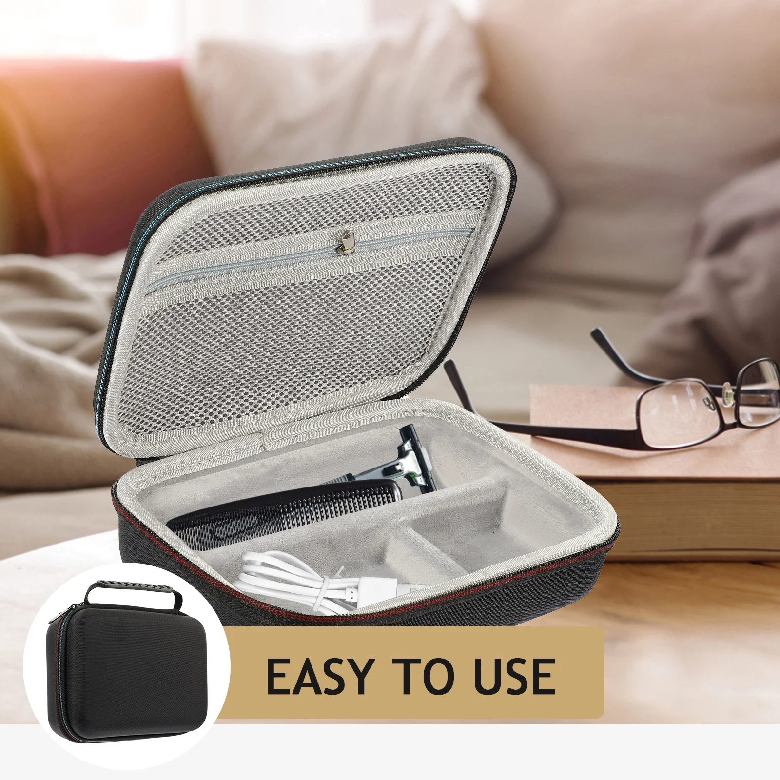 

Hair Clipper Storage Box Razor Bag Electric Clippers Case Black Travel Shockproof Dustproof Portable Large Capacity