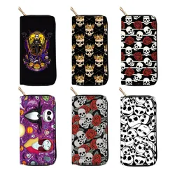 Disney Cartoon The Nightmare Before Christmas Wallet Skeleton Jack Sally Print Multifunctional Long Wallet Women's Clutch