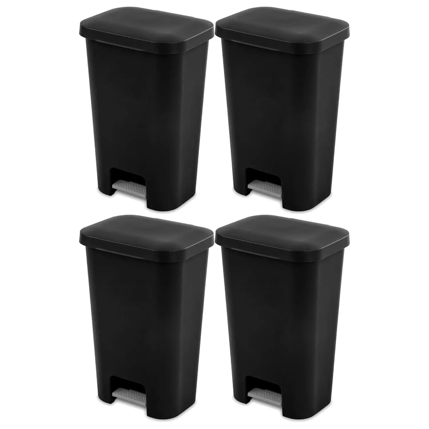 

11.9 Gallon Rectangular Step On Kitchen Plastic Indoor Wastebasket with Wide Opening Lid and Comfort Handle for, Customized