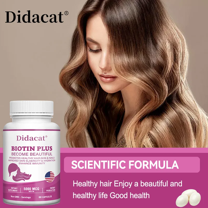 

DIDACAT Collagen and Biotin Capsules Biotin for Hair Growth Nail and Skin Health Supplements Beauty Health Skincare