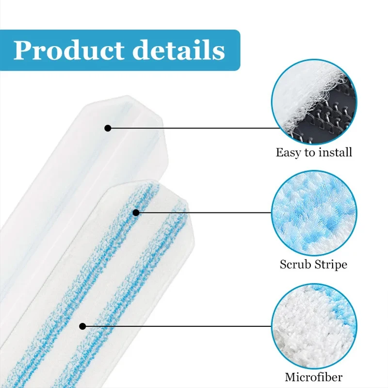 For Vileda H2prO / O-Cedar H2prO Flat  Mop Pad Rags Washable Reusable Microfiber Mop Pad replace Accessories