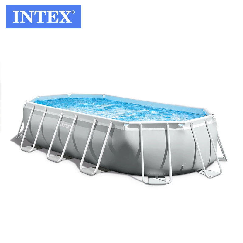 Intex 26796 Adult Prism Frame Oval Set Swimming Pool Above Ground Swimming Pool