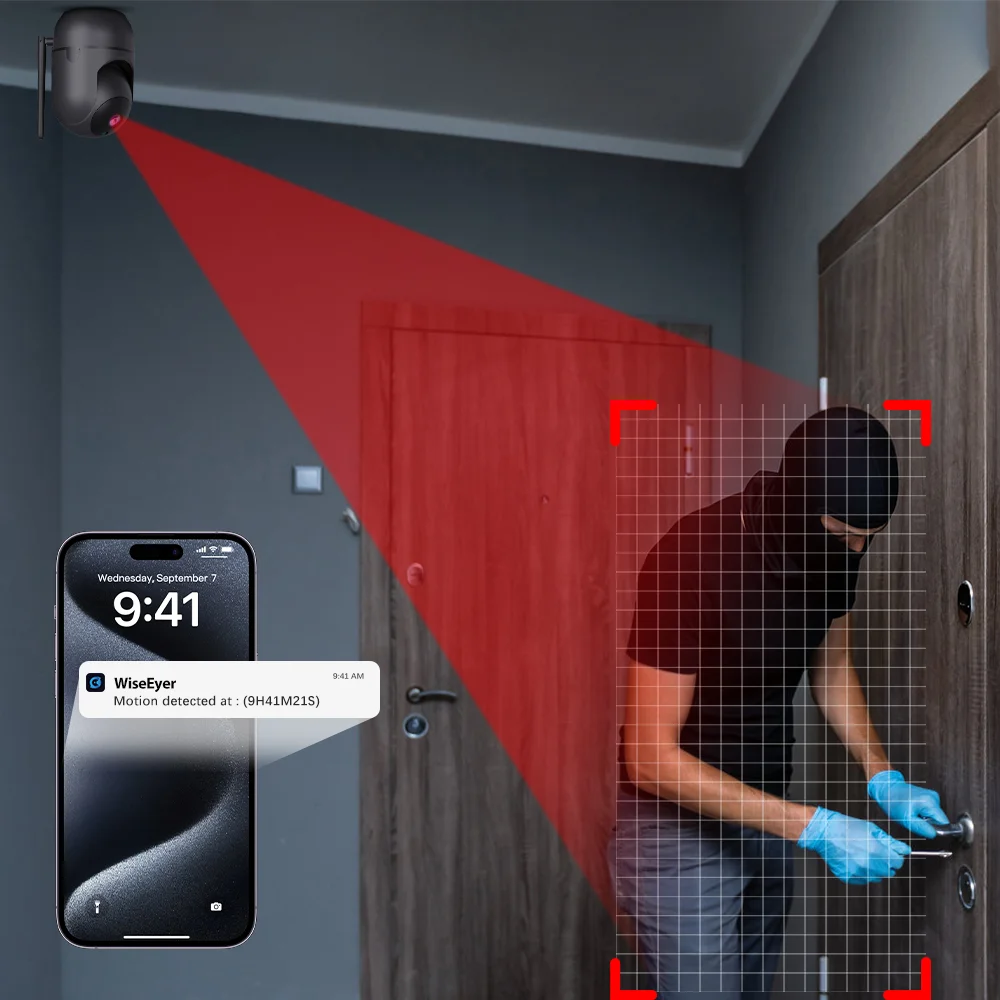 3MP واي فاي كاميرا IP عموم إمالة كاميرا مراقبة للمنزل 2.4 جيجا هرتز واي فاي اتجاهين الصوت كشف الحركة للرؤية الليلية إنذار دفع المراقبة