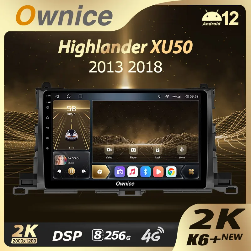 

Ownice K6+ 2K 10.36" for Toyota Highlander 3 XU50 2013 - 2018 Car Radio Video Player Navi Stereo GPS Android 12 No 2din 2 Din DV