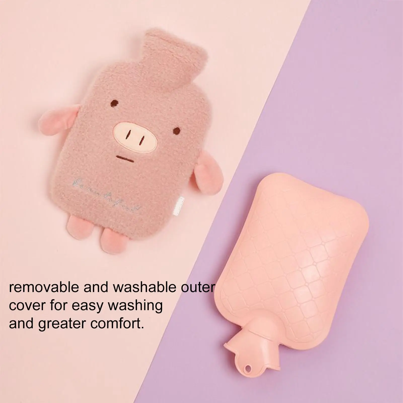 

Hot Water Bottles 1L Cartoon Pad Hot Water Bottle With Soft Cover For Legs Hands Shoulders Neck Back Travel School Camping Kids