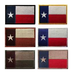 American State Flags Embroidery Hook Loop Patch Texas Flag Tactical Badge Multi Color California Bear Emblem for Outdoor Gear