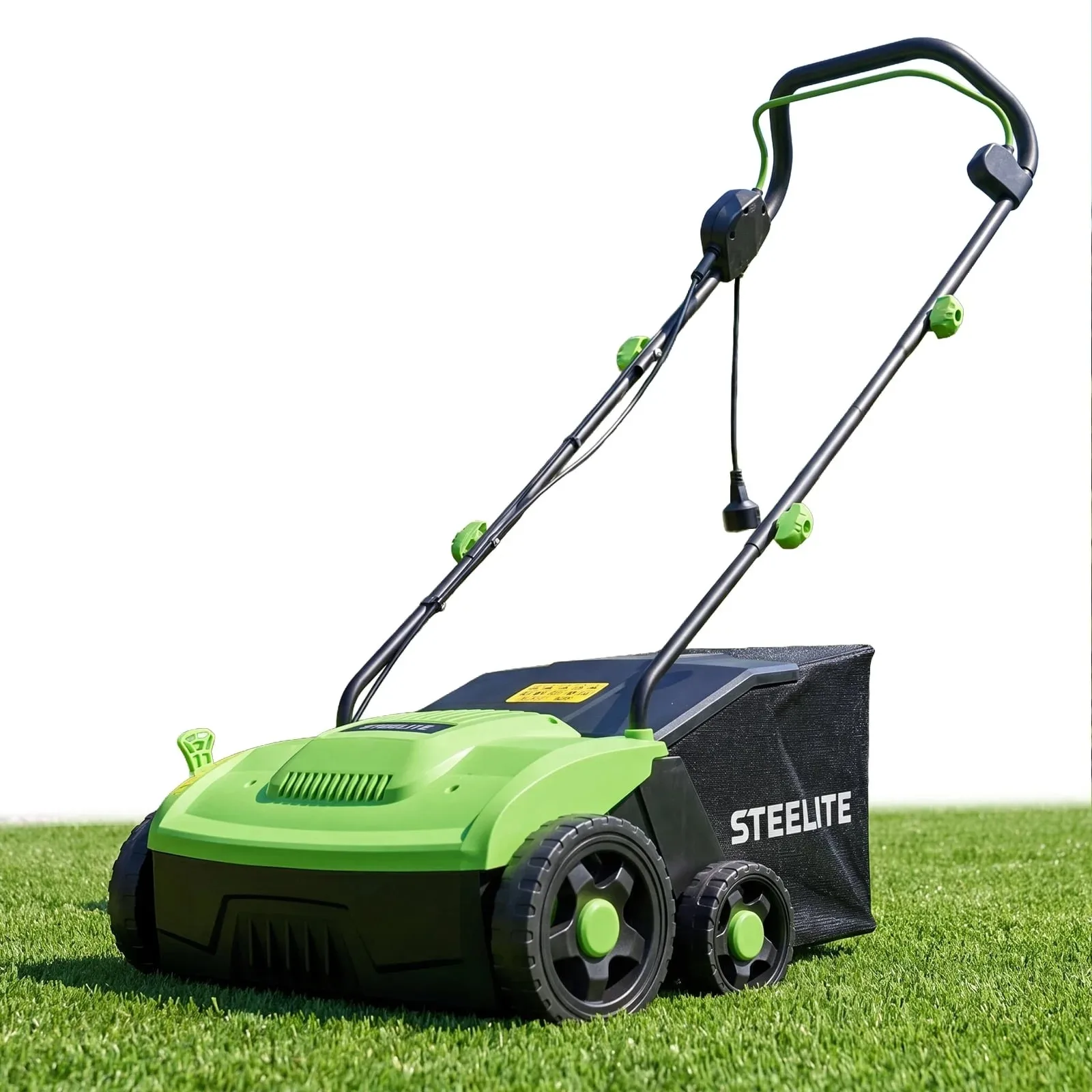 Deli 13 Inch Corded Electric Artificial Turf Sweeper 10A with 5 Height Adjustments and Collection Bag