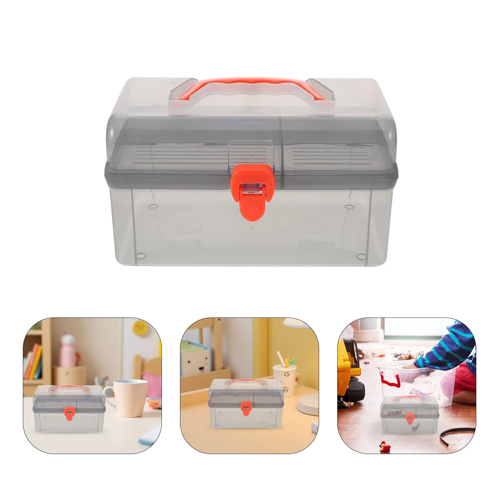 Battle Tops Case Plastic Carrying Box 8.35x5.71x4.72in Portable Gyro Organizer Storage Box Carrying Handle Kids Storage