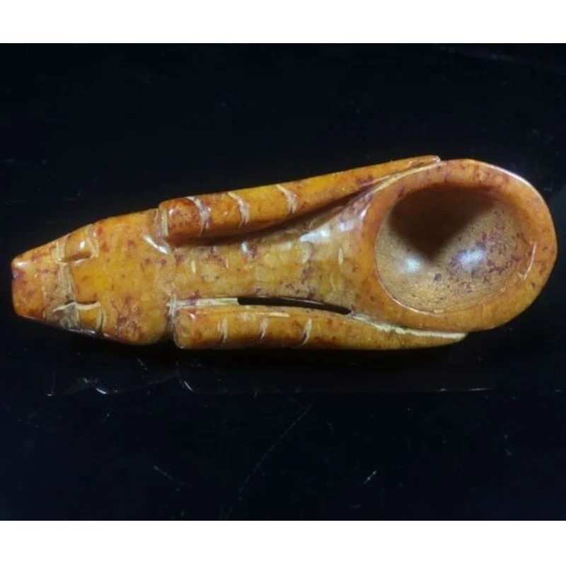 

Old Natural Jade Hand-carved Statue Dragon Spoon Statue China