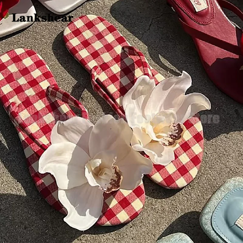Flower Flat Slippers Non Slip Beach Sandals Women Shoes Summer Slingback Casual Slides Flip Flops Sandalias De Mujer Verano