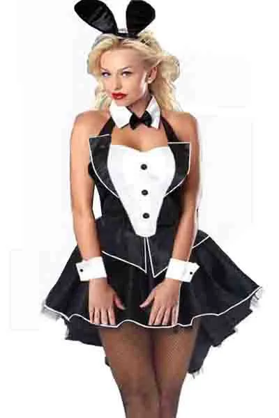 Carnival Halloween Lady Sexy Rabbit Girl Costume Lovely Tulle Tuxedo Rabbit Cosplay Fancy Party Dress