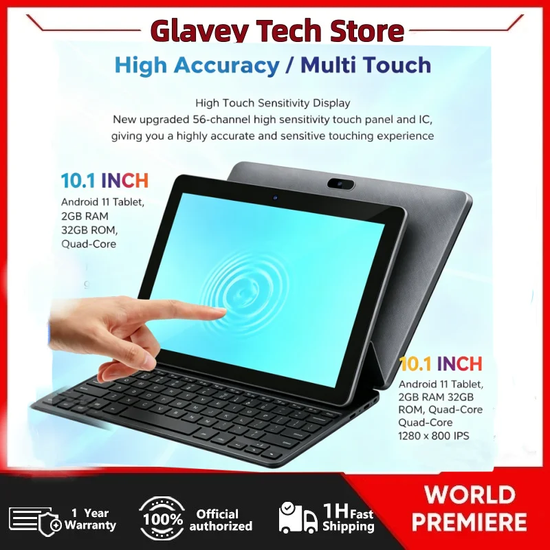 Hot Sales 10.1 Inch T10 FX10 Android 11 Tablet CPU 2GB RAM 32GB ROM A133 Quad-Core 1.4GHz 1280 X 800 IPS HD Type-C