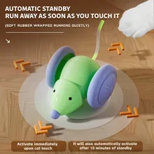 Brinquedos para animais de estimação brinquedo interativo para gatos carro elétrico mouse-teaser automático com prevenção inteligente de obstáculos produtos para animais de estimação aparador vgr