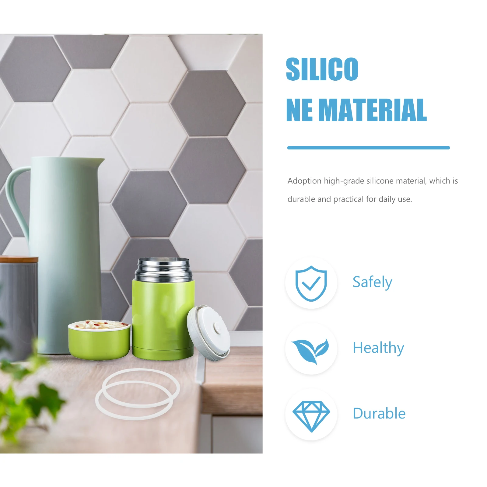 

4pcs Silicone Sealing Ring Bento Box Replacement Gasket Flexible Lunch Box Seal Insulated Container Ring Food Safe Reusable