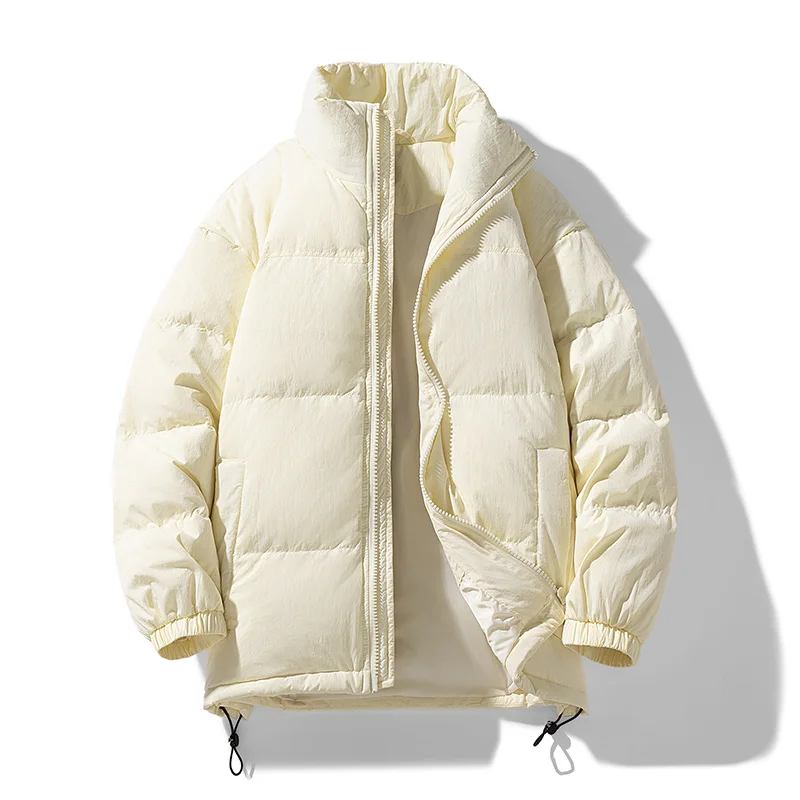 Casual Men's Stand Collar Duck Down Jackets 2025 Autumn Winter Outdoor Puffer Coat High Sreet Wear Windproof Padded Top Clothing