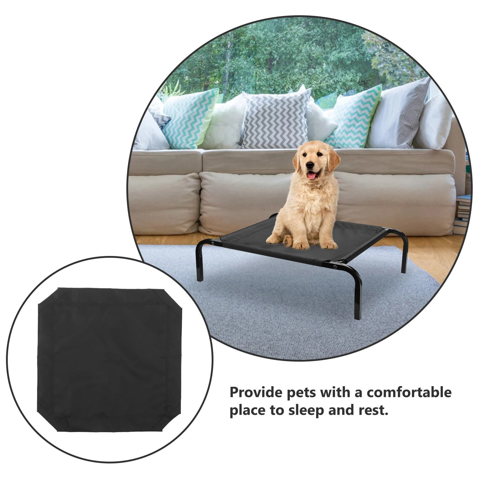 

Pet Cot Removable Washable Dog Bed Elevated Breathable Mesh Camping Pet Supplies Breathable Dog Hammock Outdoor Travel