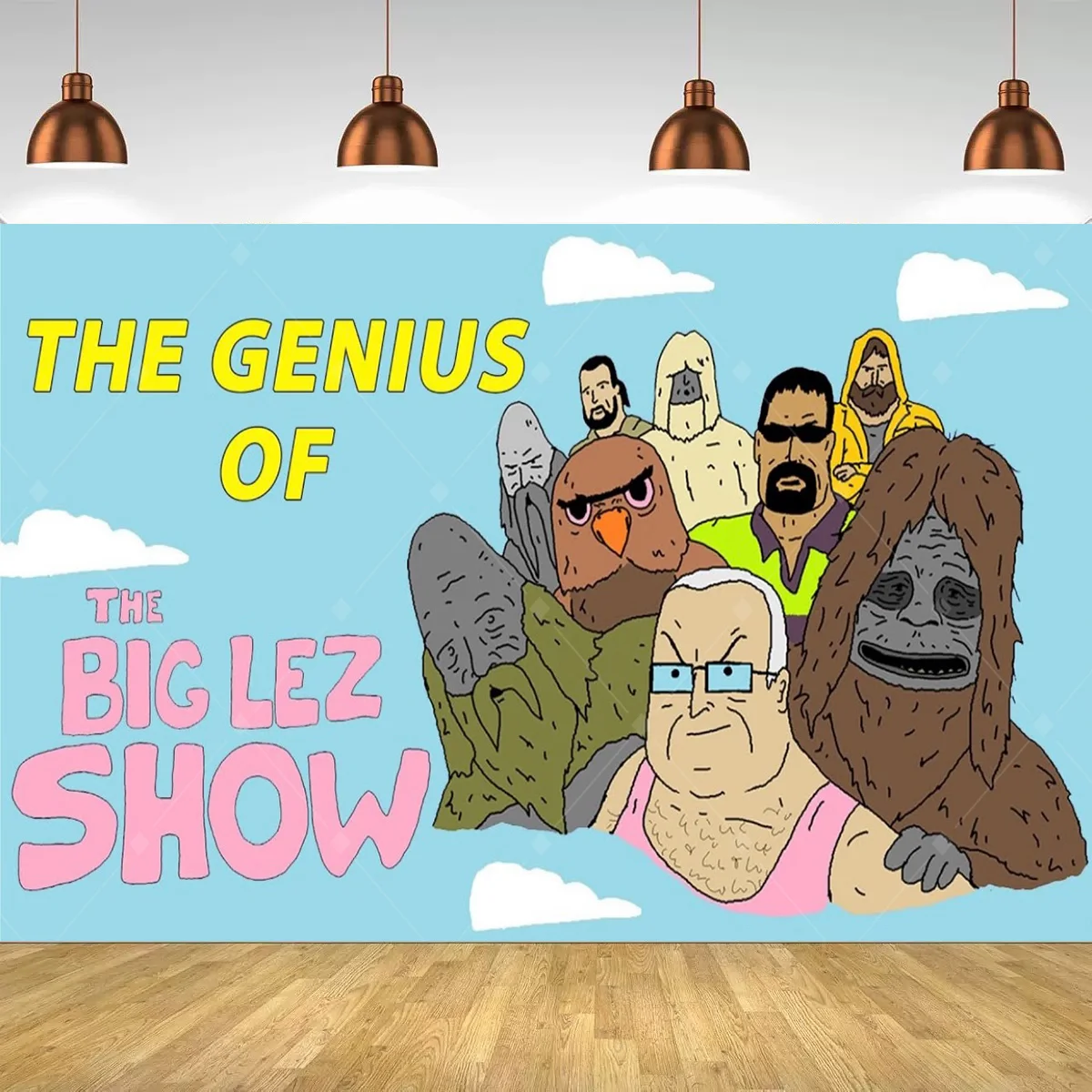 The Big Lez Show Sassy The Sasquatch Hintergrundposter, psychedelischer Cartoon-Wandkunstdruck, Heimdekoration für Zimmer, ästhetisches Banner – Detail 6