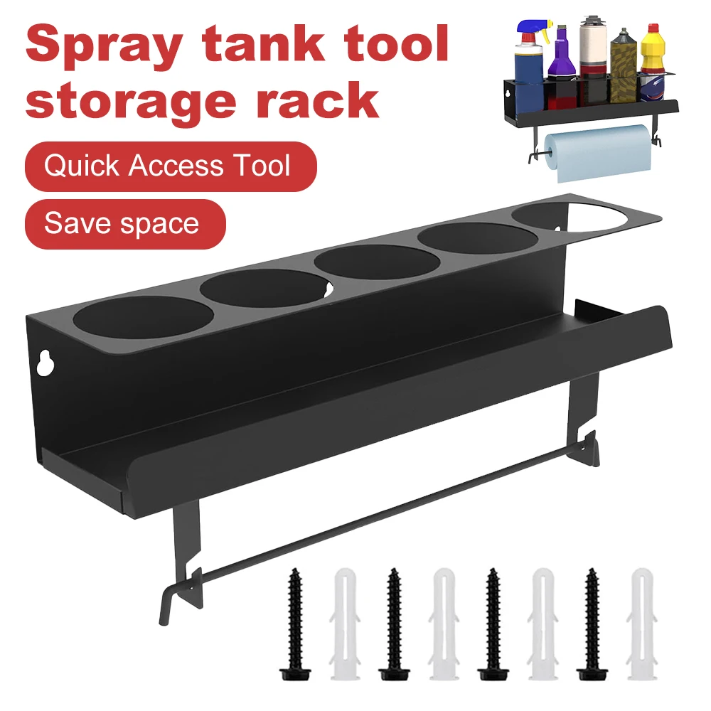 Spray Tank Storage Rack Tissue Holder Paint Bottle Storage Rack 5 3-inch Diameter Hole Metal Storage Rack