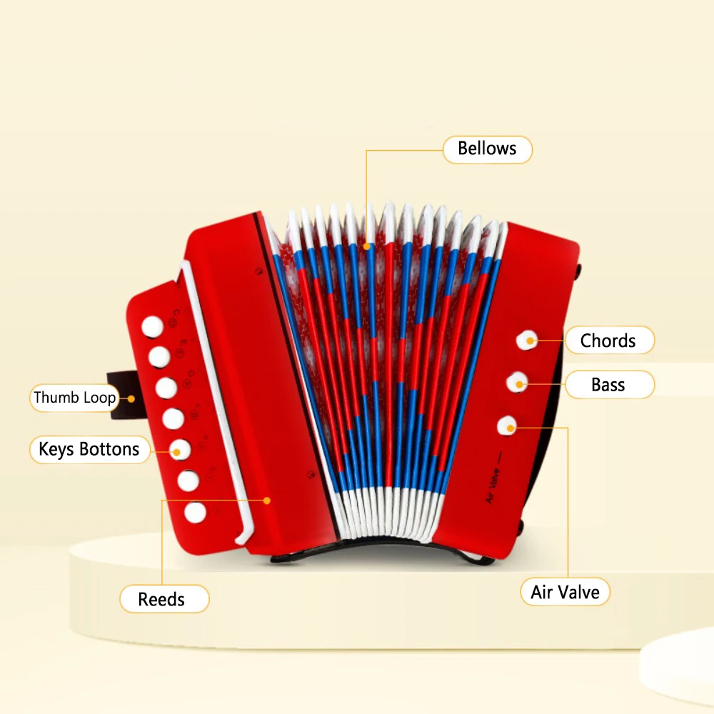 أداة الأكورديون 10 مفاتيح زر الأكورديون الصغير للمبتدئين اختيار هدية عيد الميلاد #5
