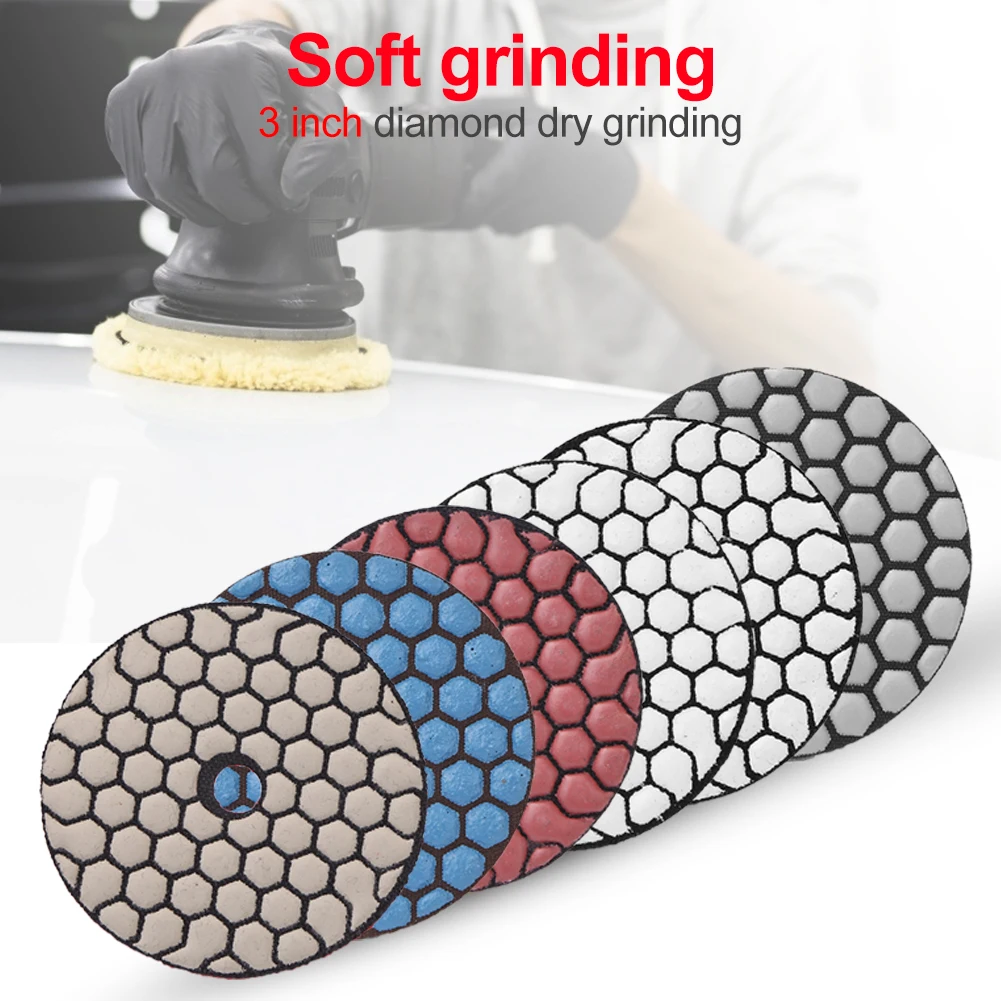 

3 inch 80mm Diamond Polishing Pad Wet Dry Buff Disc Sharp Type Flexible Sanding Disc for Marble Granite Concrete Grinding Stone