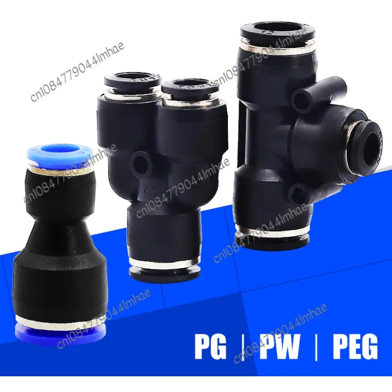 30 pieces Pneumatic quick connector tracheal adapter straight through size head variable diameter tee