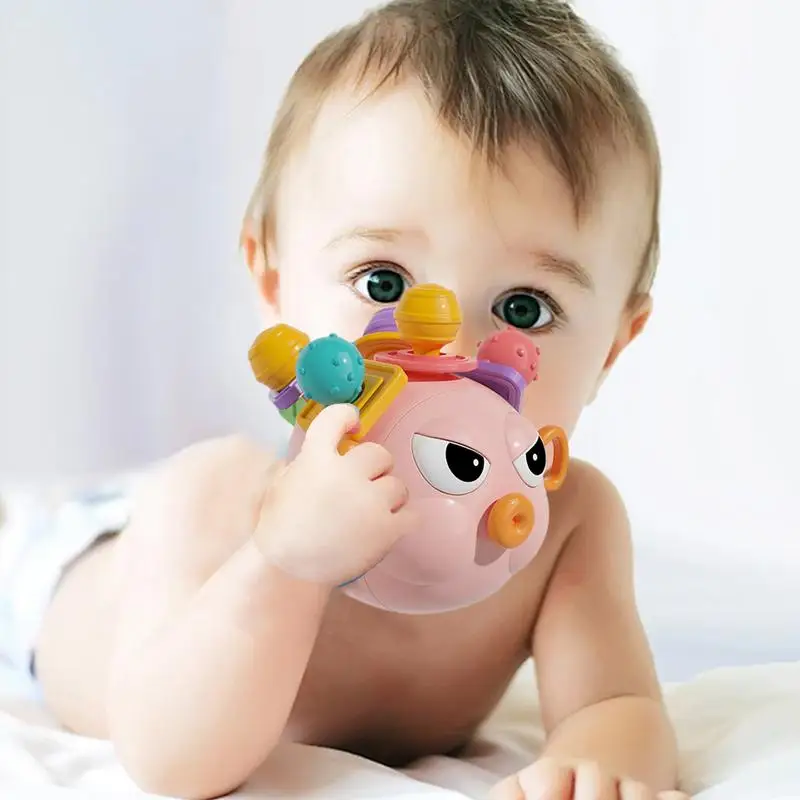 

Teething Toys Toddler Sensory Pufferfish Teether Sensory Teething Toy Educational Rotatable Cute For 3 Months Babies Oral Care