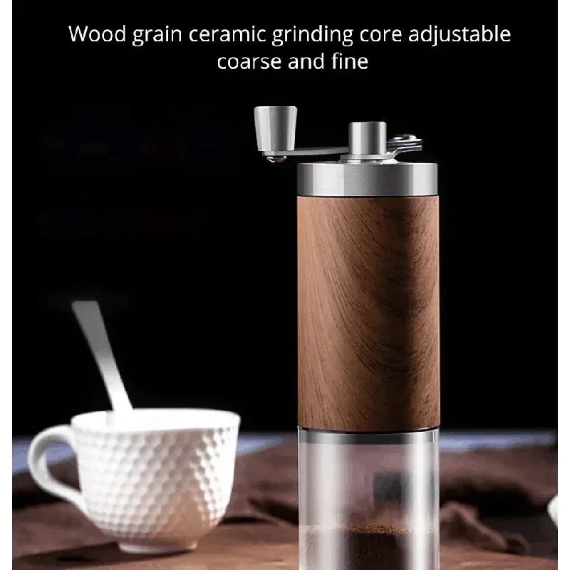 

AliExpress Collection Coffee Bean Grinder Portable Wood Grain Stainless Steel Crank Hand Hand Coffee Grinder Kitchen Tool