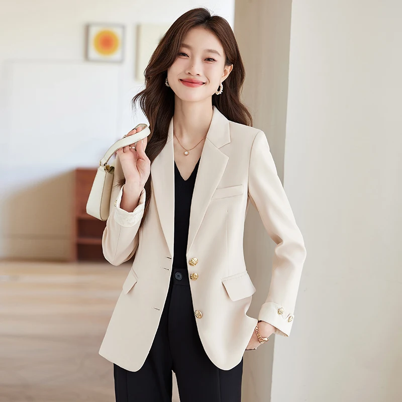 ZJYT Korean Fashion Women\'s Blazers Coat Jacket New Autumn Outerwears Elegant Casaco Feminino Casual Plus Size Veste Femme Black