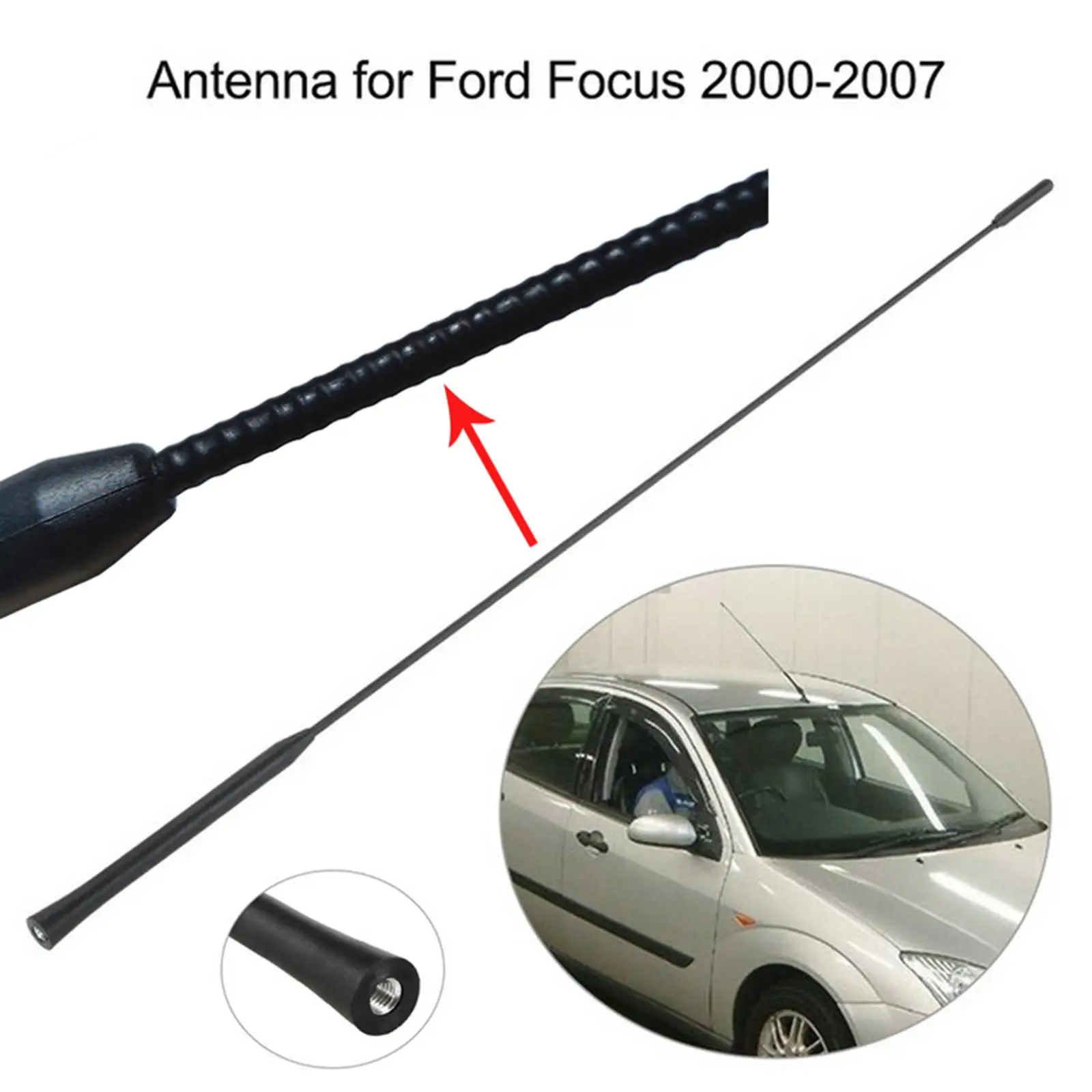 Antena de rádio de carro AM/FM Mastro de antena flexível para 2000 a 2007