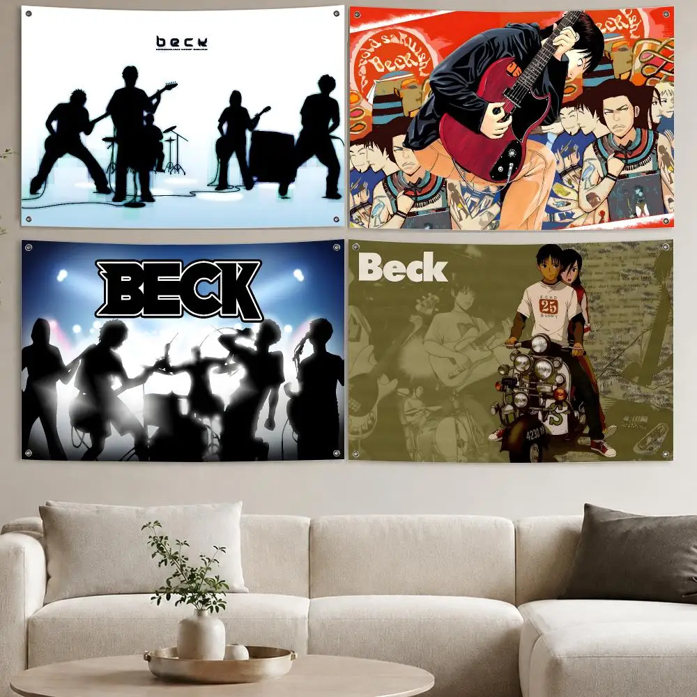 B-Beck Mongolian Chop Squad Anime Flags Aesthetic Wall Tapestry Printed Wall Hanging Living Room Party Outdoor Decor