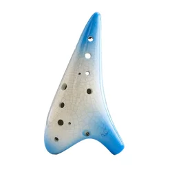 Ocarina 12 Holes Alto C Tones Crackle Pattern Ceramic Two-Color Gradient Flute Fluta Professional Instruments Chinese Tao