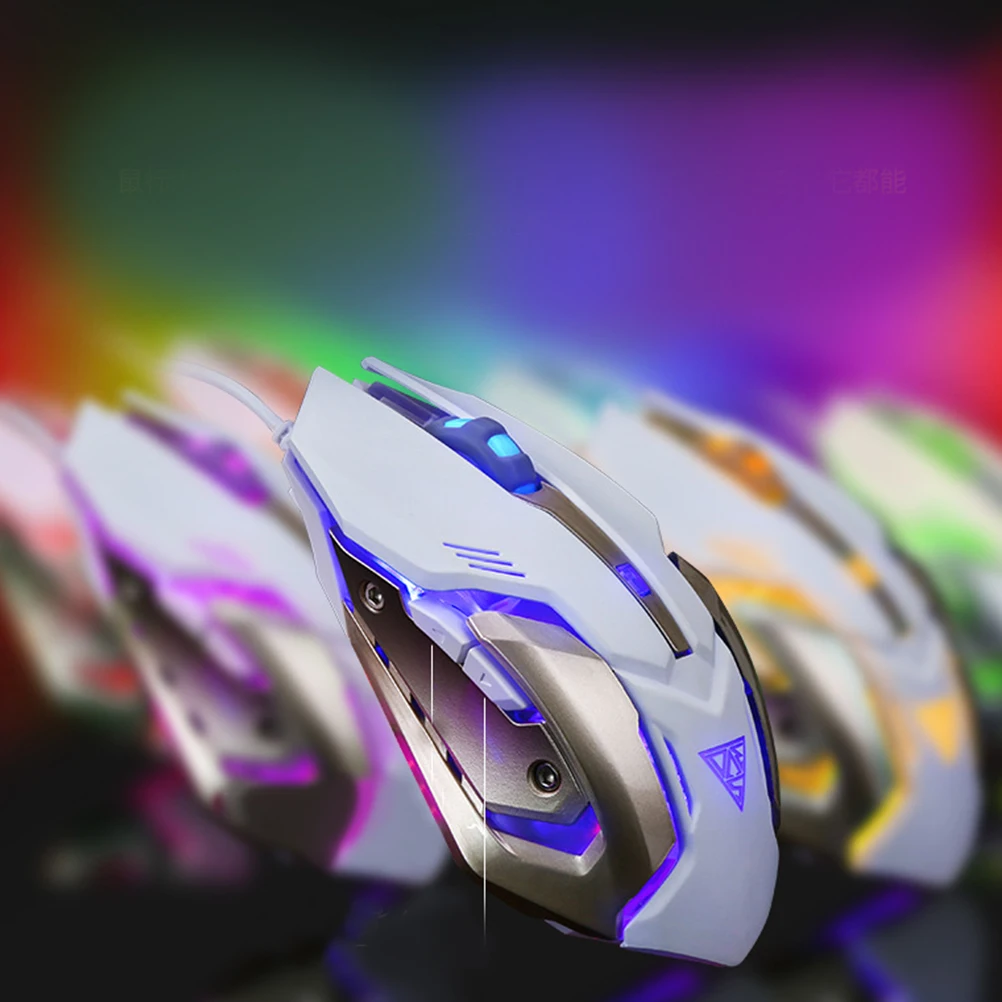 

Mechanical Keyboard and Mouse Set High-elastic Floating Button Cool LED Desktop