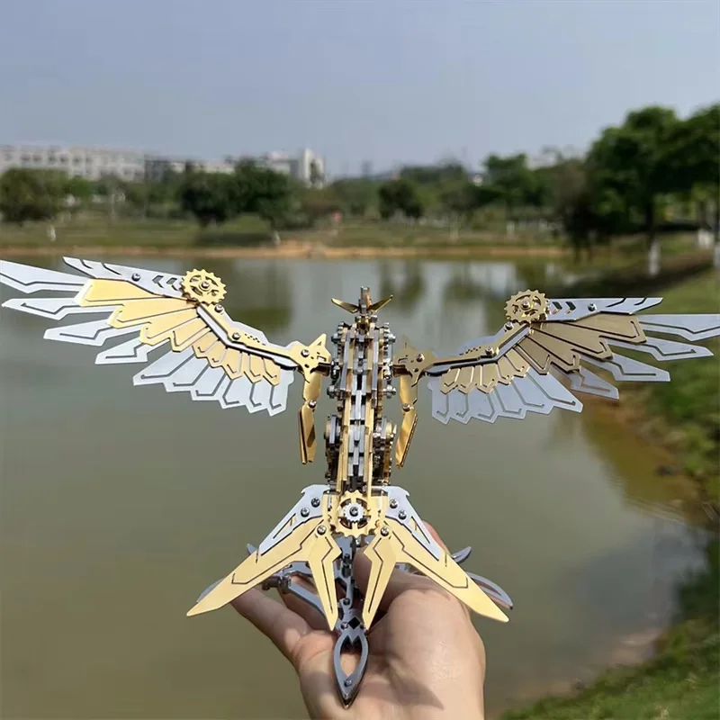 3D Metal Thunder Pterosaur Dragon Mechanisch Assemblagemodel Handgemaakt DIY Assembleerkit 3D Puzzel Speelgoed voor Volwassenen