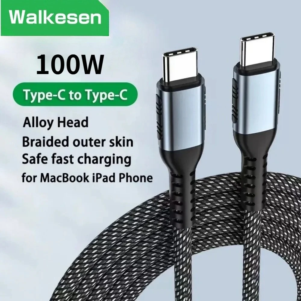 PD 100W 6A Super Fast Charging Cable USB C to Type C Quick Charge Data Cord For iPhone Samsung Xiaomi Redmi MacBook 1M 2M Cable