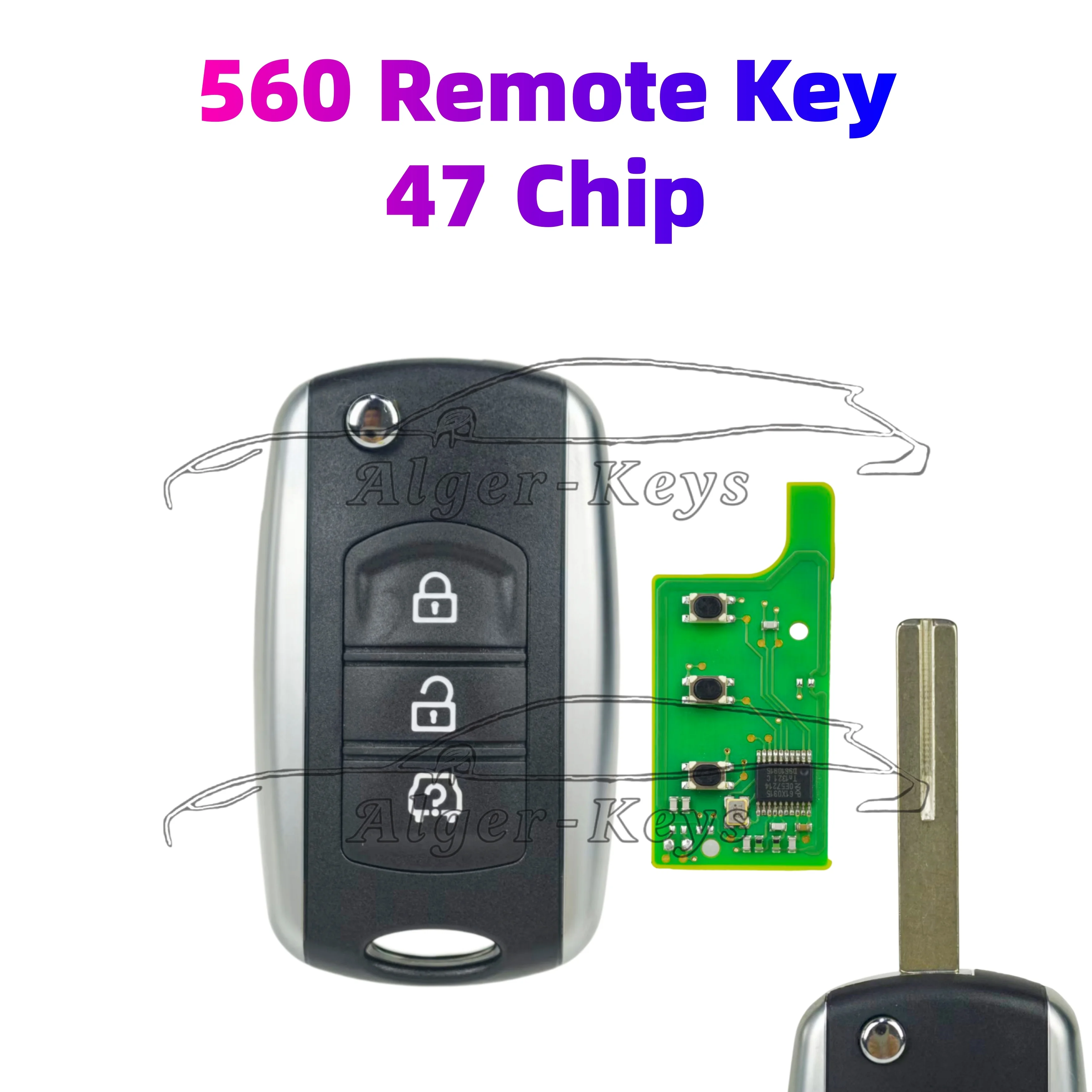 Algernon-keys Original Flip Key For OEM Genuine Glory 560 580 4D60