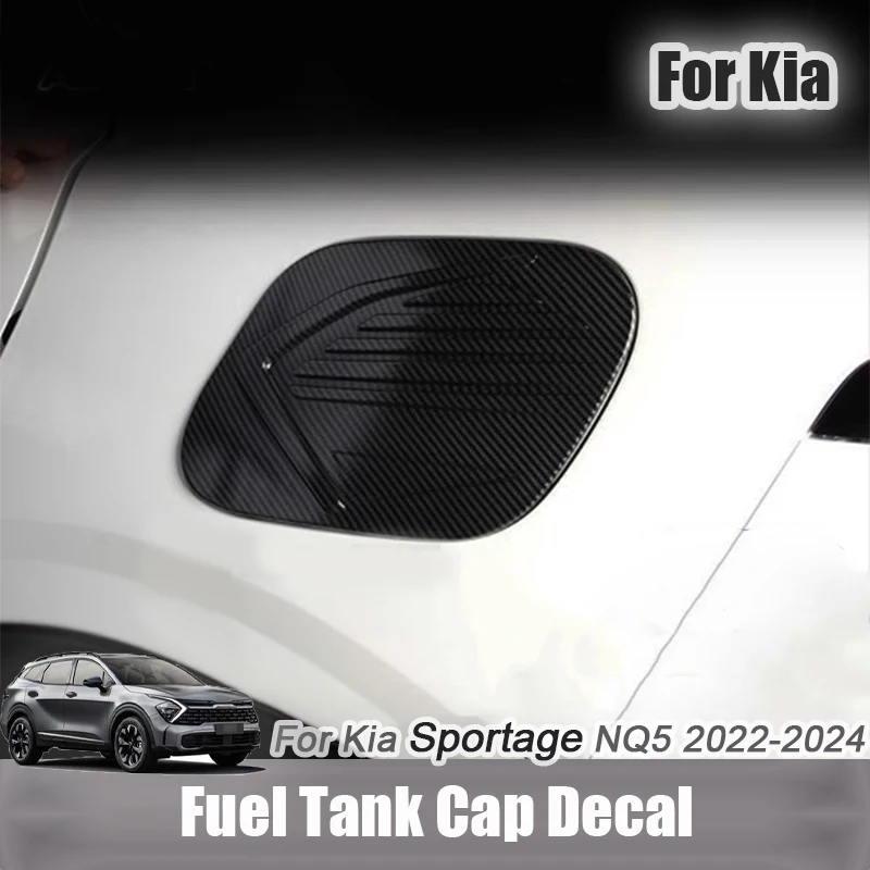 

For Kia Sportage NQ5 2022 2023 2024 Carbon fiber pattern Fuel tank cap Protector Trim Sticker frame Accessories Exterior