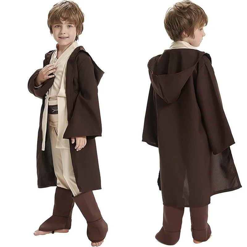 2025 nuevo disfraz de Cosplay de Star y Wars para niños, disfraz de guerrero Jedi, capa con capucha, uniforme, traje, disfraces de fiesta de Carnaval y Halloween AA